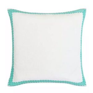 Trina Turk NWT Avalon Aqua Euro Pillow Sham Set Of 2 Linen/Cotton 26”x 26”